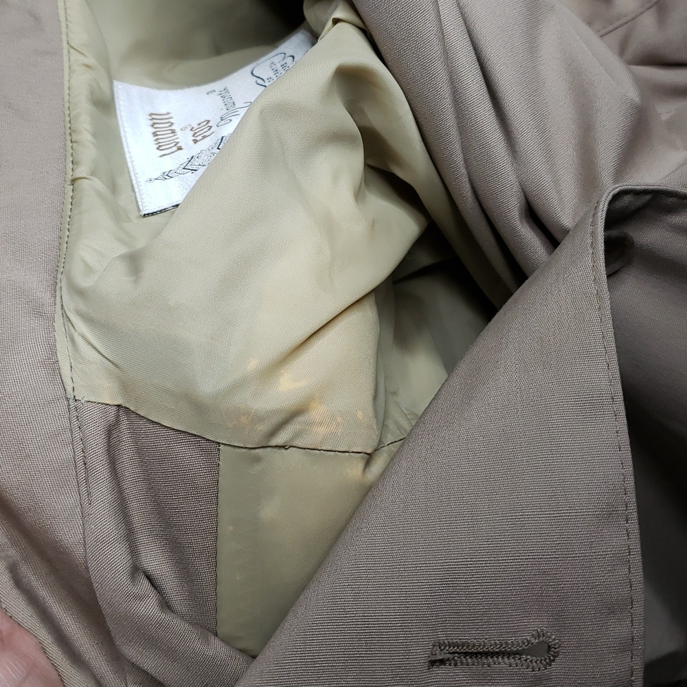 Vintage London Fog Combed Cotton Belted Trench Coat Size 8 Petite USA Classic - Picture 8 of 16